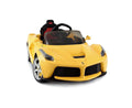 La Ferrari Ride on Remote Control electric power car for kids 12 Volt LED lights MP3 Engine sounds sport  - Yellow