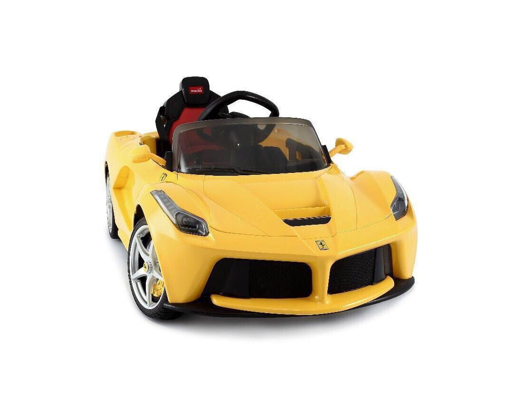 La Ferrari Ride on Remote Control electric power car for kids 12 Volt LED lights MP3 Engine sounds sport  - Yellow