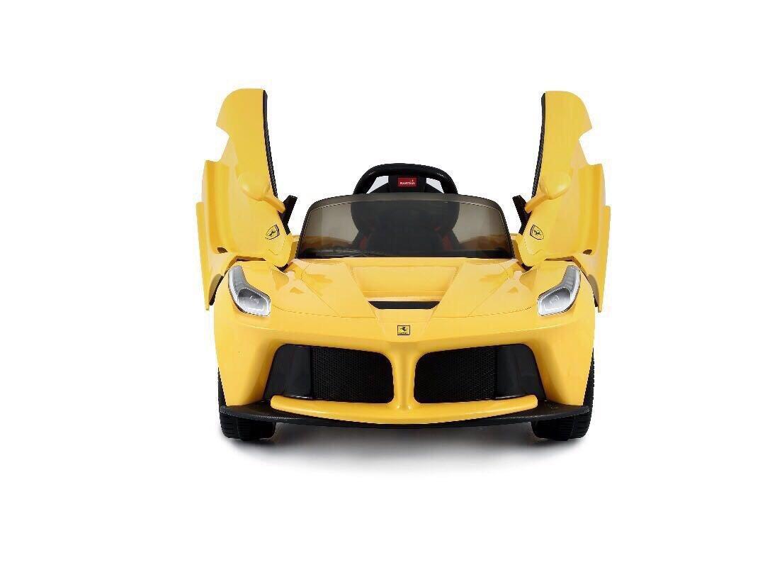 La Ferrari Ride on Remote Control electric power car for kids 12 Volt LED lights MP3 Engine sounds sport  - Yellow