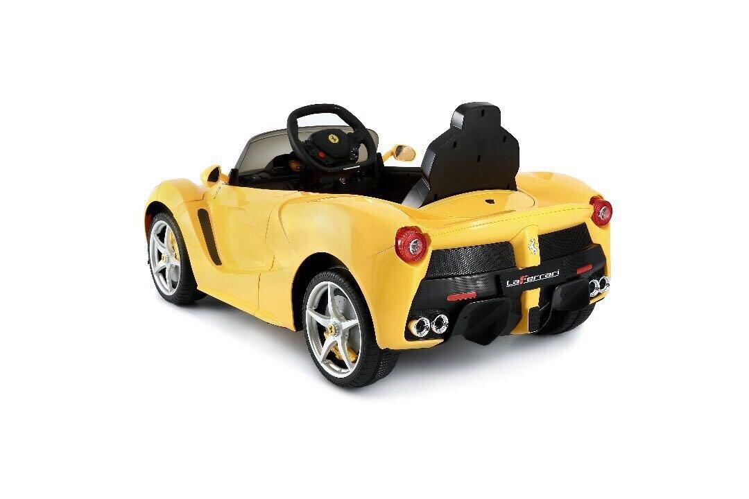 La Ferrari Ride on Remote Control electric power car for kids 12 Volt LED lights MP3 Engine sounds sport  - Yellow