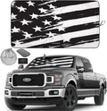 Autoamerics 1-Piece Windshield Sun Shade B&amp;W Art American Flag USA  - Foldable Car Front Window Sunshade for Most Sedans SUV Truck - Blocks Max UV Rays and Keeps Your Vehicle Cool - X-Large