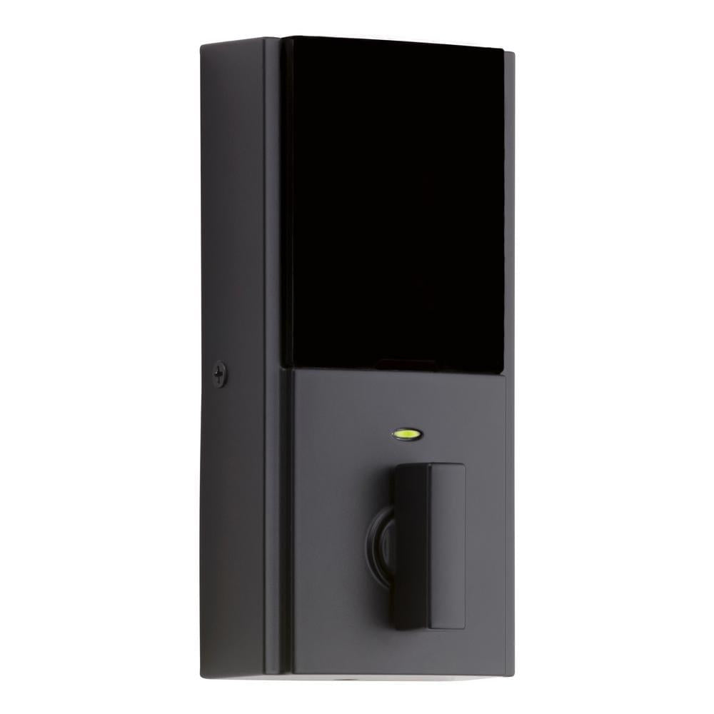 SmartCode 913 Contemporary Matte Black Single Cylinder Electronic Deadbolt Featuring SmartKey Security