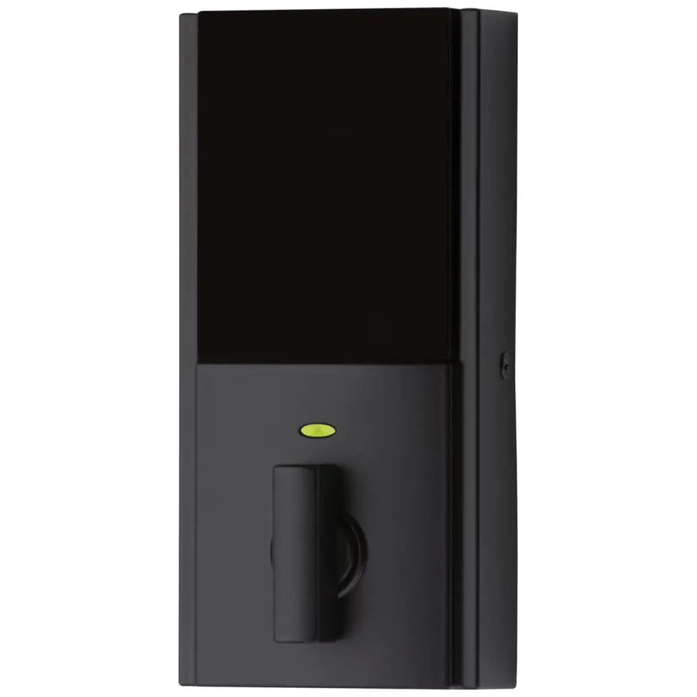 SmartCode 913 Contemporary Matte Black Single Cylinder Electronic Deadbolt Featuring SmartKey Security