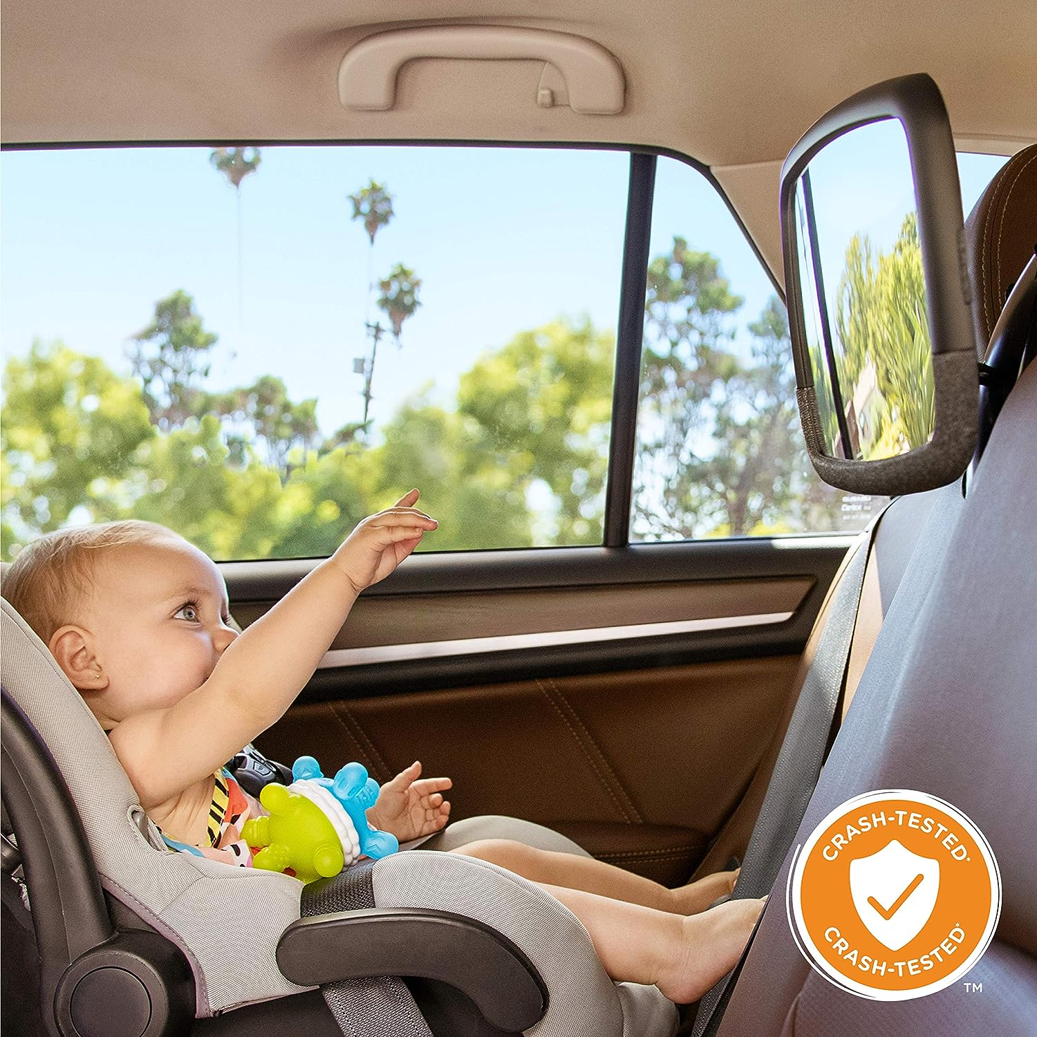 MunchkinBricaMagnetic Stretch to FitSun Shade and 360 Pivot Baby in-SightWide-Angle Adjustable Car Mirror