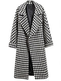 Houndstooth Woolen Coat