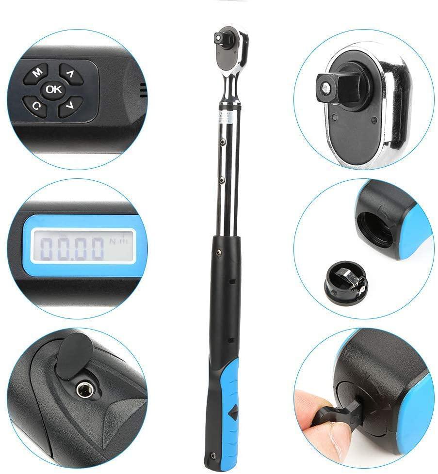 Spanners Wrenches Bidirectional Ratchet Wrenches, 200N.m 1/2 ft Digital High Accuracy Torsion Bidirectional Ratchet Head Electronic Wrench Hand Tools