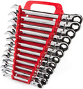 TEKTON Flex Ratcheting Combination Wrench Set, 12-Piece (8-19 mm) - Holder | WRN57170