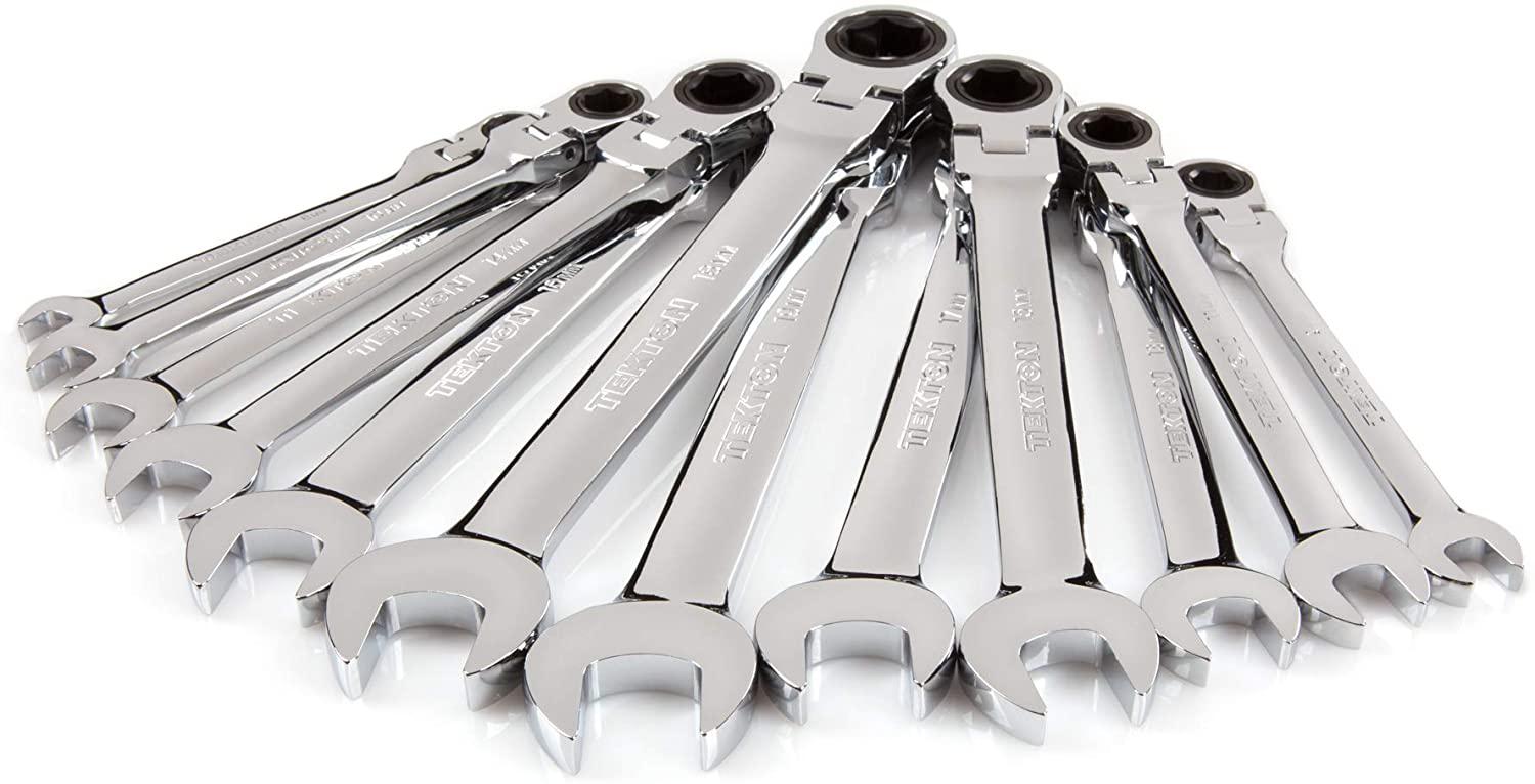 TEKTON Flex Ratcheting Combination Wrench Set, 12-Piece (8-19 mm) - Holder | WRN57170