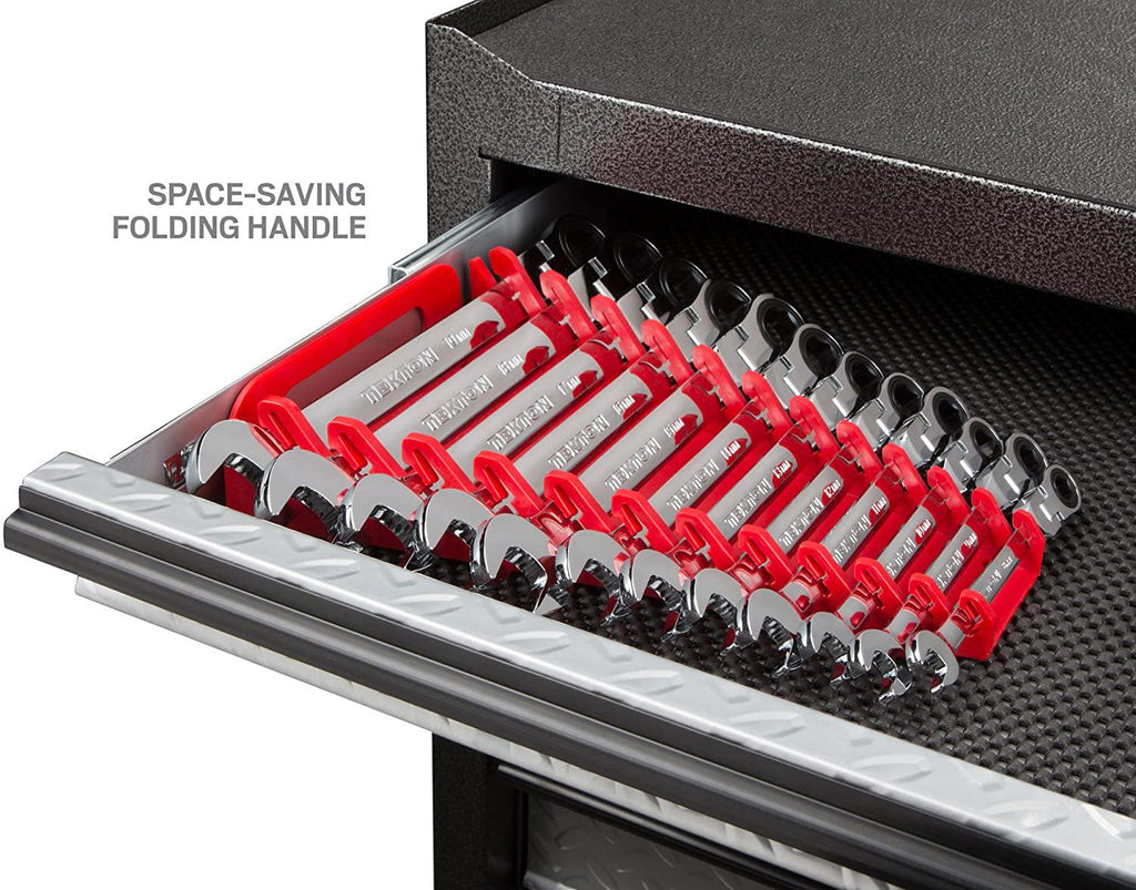 TEKTON Flex Ratcheting Combination Wrench Set, 12-Piece (8-19 mm) - Holder | WRN57170