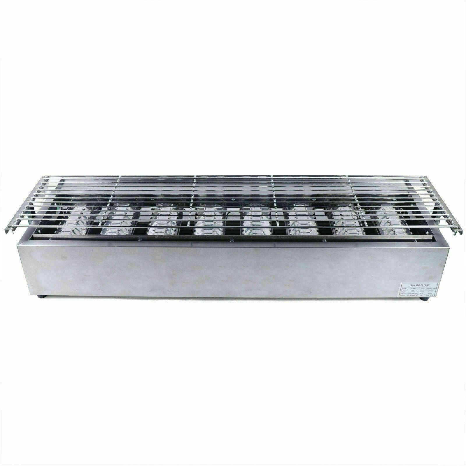 Commercial Gas LPG Grill 2800PA Outdoor BBQ Tabletop Cooker 8-Burner Smokeless