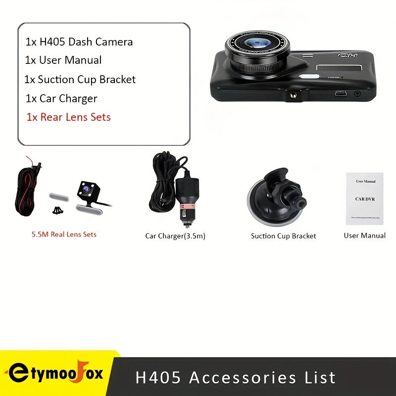 Dash Cam Front And Rear Camera CAR DVR Car Video Recorder Vehicle Black Box FULL HD 1080P Night Vision Driver Recorder