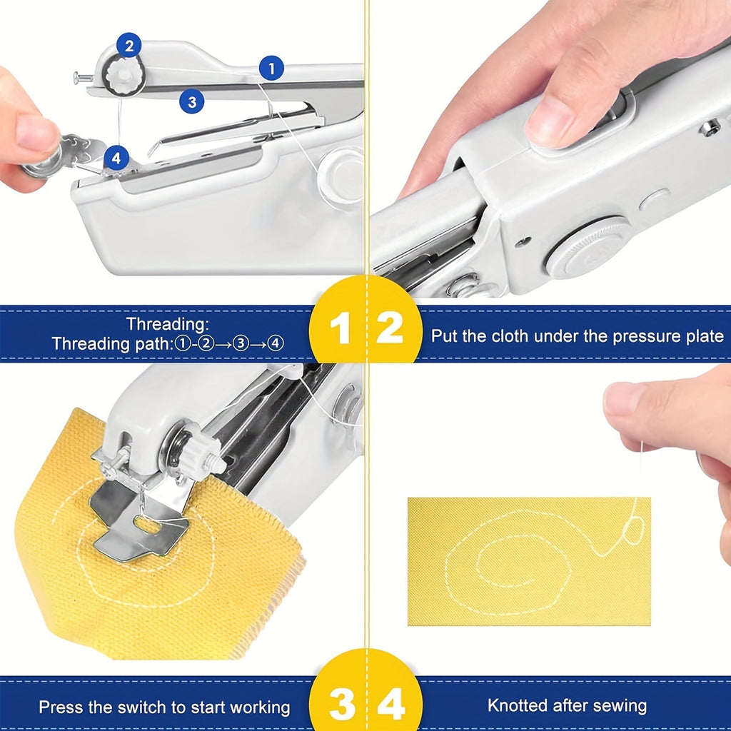 1pc Handheld Sewing Machine Mini Sewing Machines, Portable Sewing Machine  Handheld Stitch Tool For Fabric, Kids Cloth, Clothing (battery Not Included)