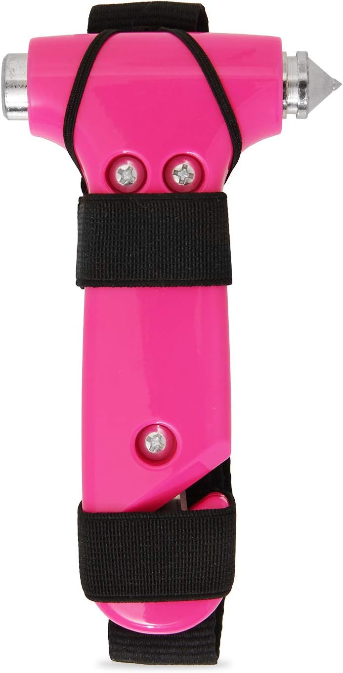 Super-Cute Safety Hammer - Emergency Automotive Escape Hammer Tool, Seat Belt Cutter &amp; Car Window Break Tool - Pink, 2 Count