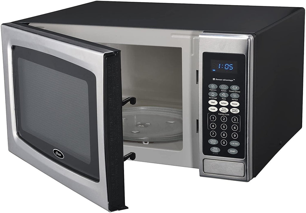 Oster Microwave Oven, 1.3 cu. ft,  Steel/Black