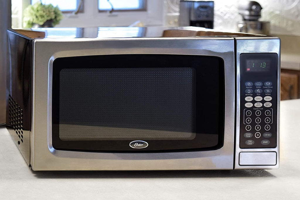 Oster Microwave Oven, 1.3 cu. ft,  Steel/Black