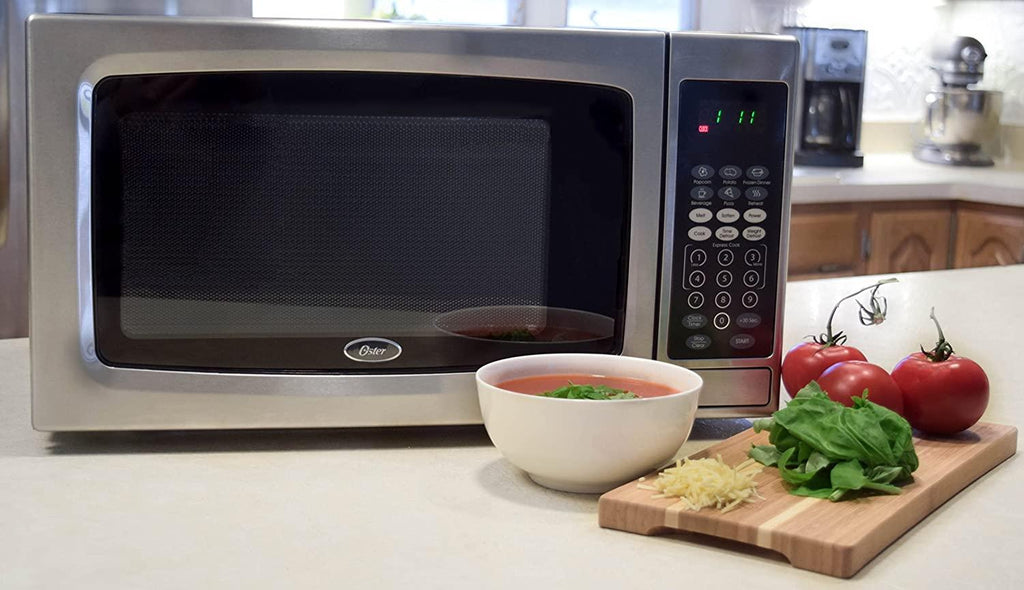 Oster Microwave Oven, 1.3 cu. ft,  Steel/Black