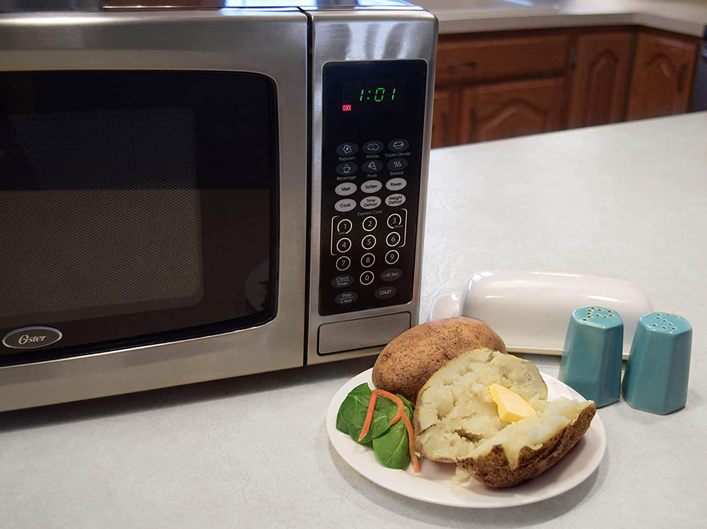 Oster Microwave Oven, 1.3 cu. ft,  Steel/Black