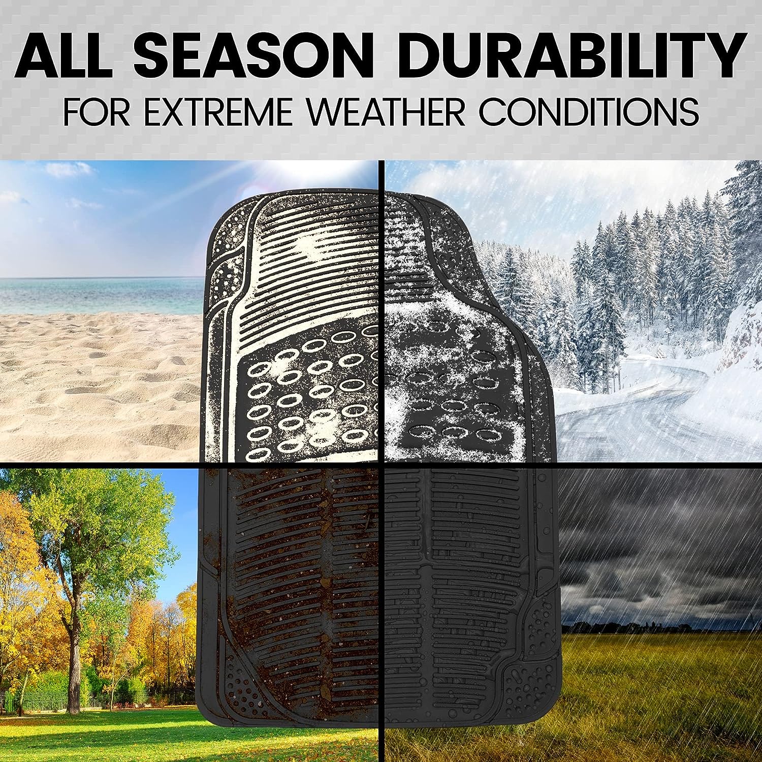 BDK ProLiner Floor Mats for Cars Trucks SUV, Black 3-Piece Heavy Duty Car Mats with Universal Fit , All Weather Car Floor Liners