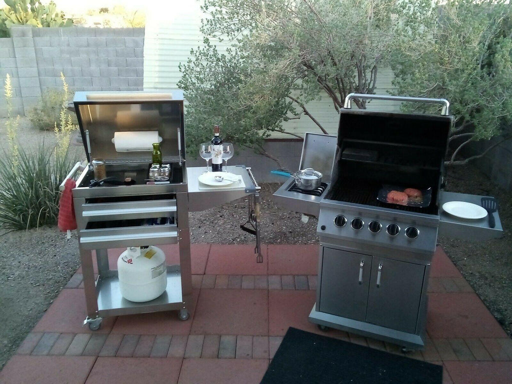steel outdoor kitchen cabinet