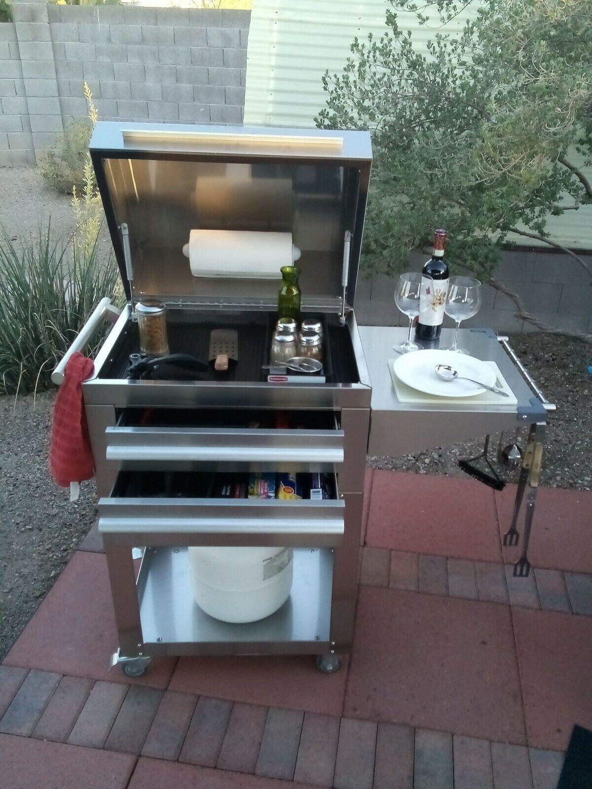steel outdoor kitchen cabinet