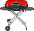grill gas propane burner portable steel bbq 285 standup, red