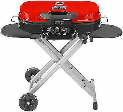 grill gas propane burner portable steel bbq 285 standup, red
