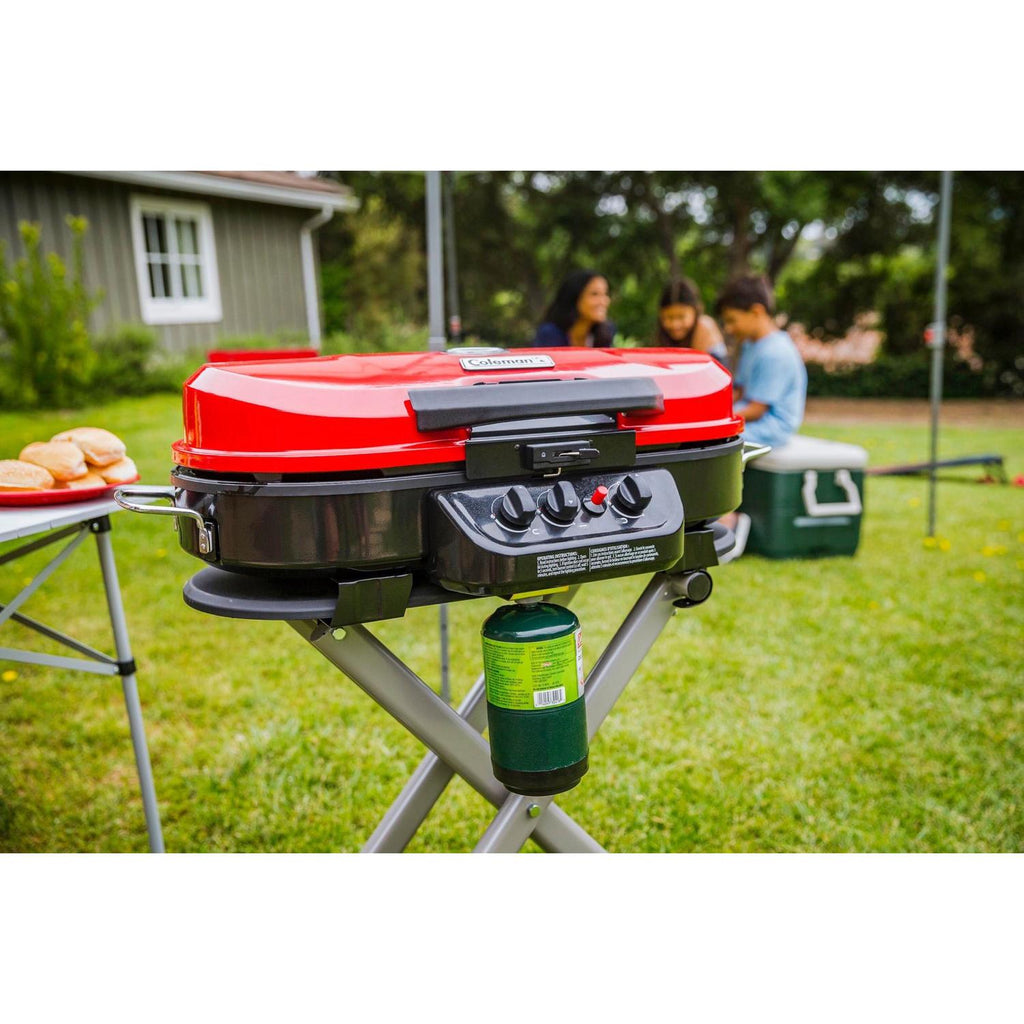 grill gas propane burner portable steel bbq 285 standup, red