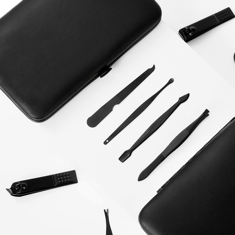Classic Black Manicure Set Hand Feet Facial  Steel Accessories, 5 Choices
