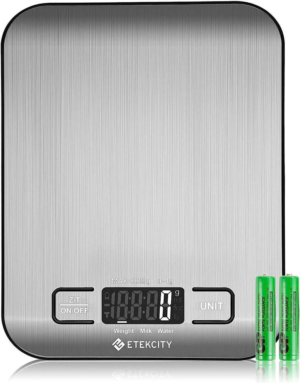 Etekcity Food Kitchen Scale, Digital Grams and Ounces for Weight Loss, Baking, Cooking, Keto and Meal Prep, LCD Display, Medium, 304 Stainless Steel