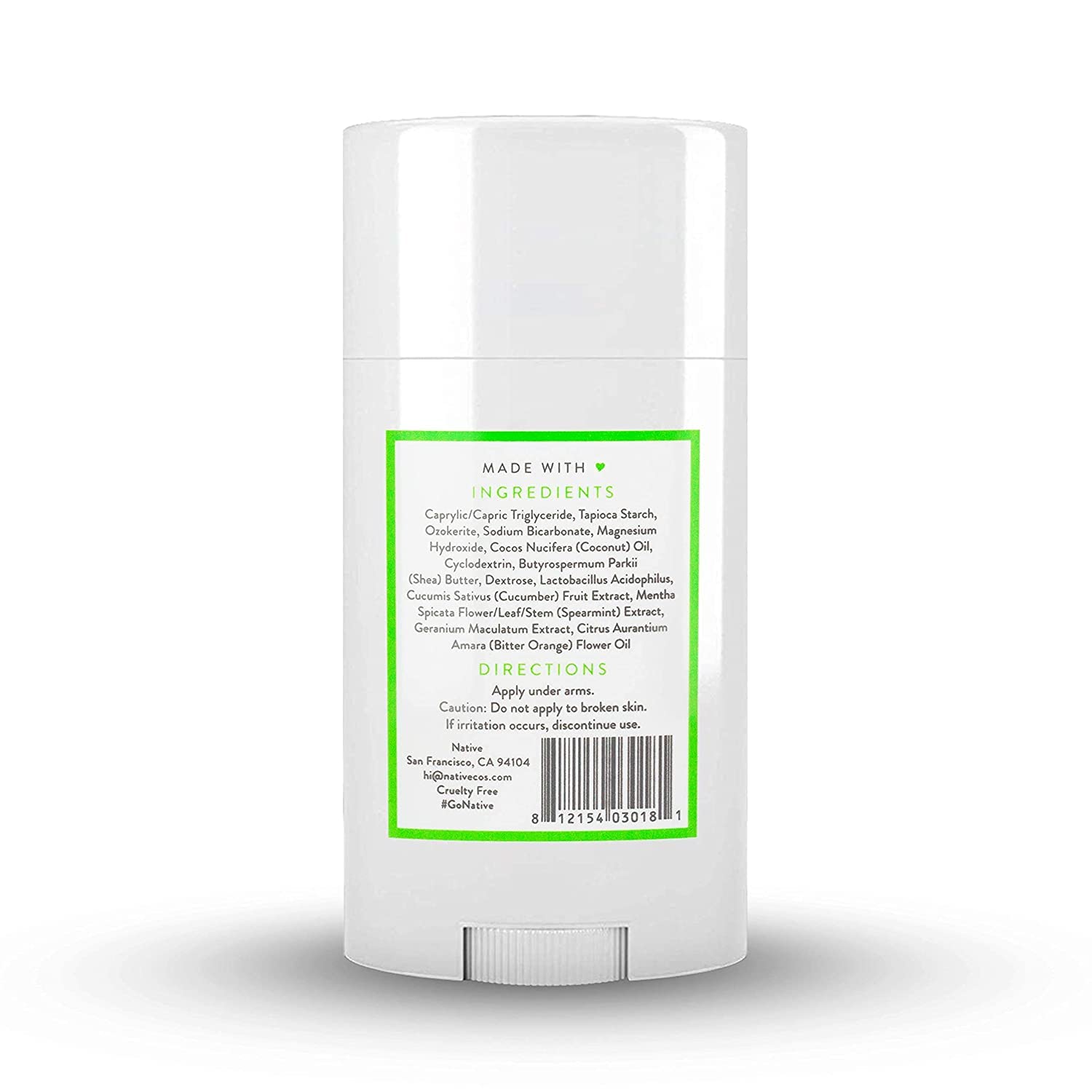 Native Deodorant | Natural Deodorant for Women and Men, Aluminum Free with Baking Soda, Probiotics, Coconut Oil and Shea Butter | Cucumber &amp; Mint