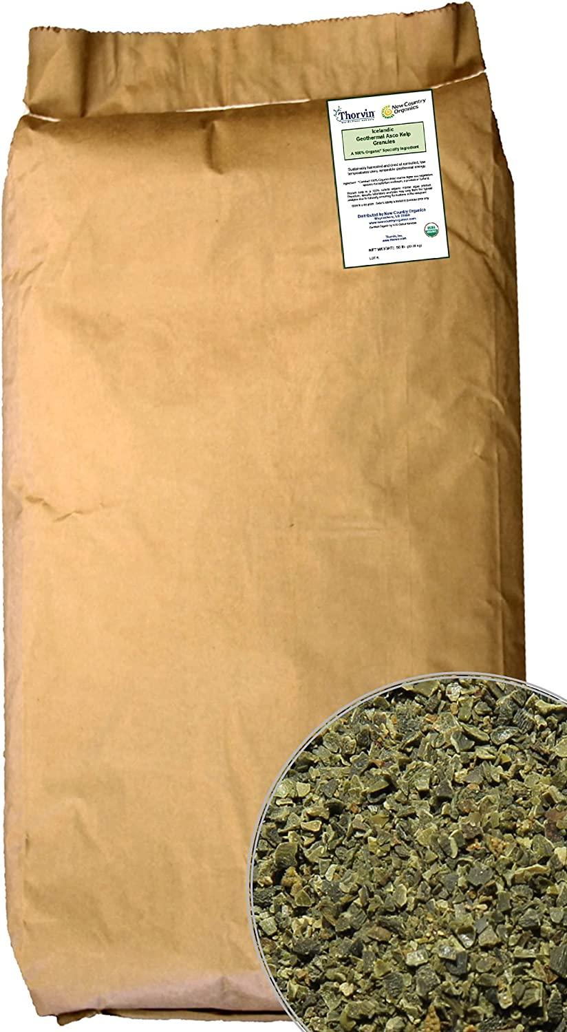Thorvin Organic Icelandic Kelp Meal - Loaded with Nutrients That Support Your Livestock Or Pet & A Natural Seaweed Fertilizer for Plants, 50lbs.