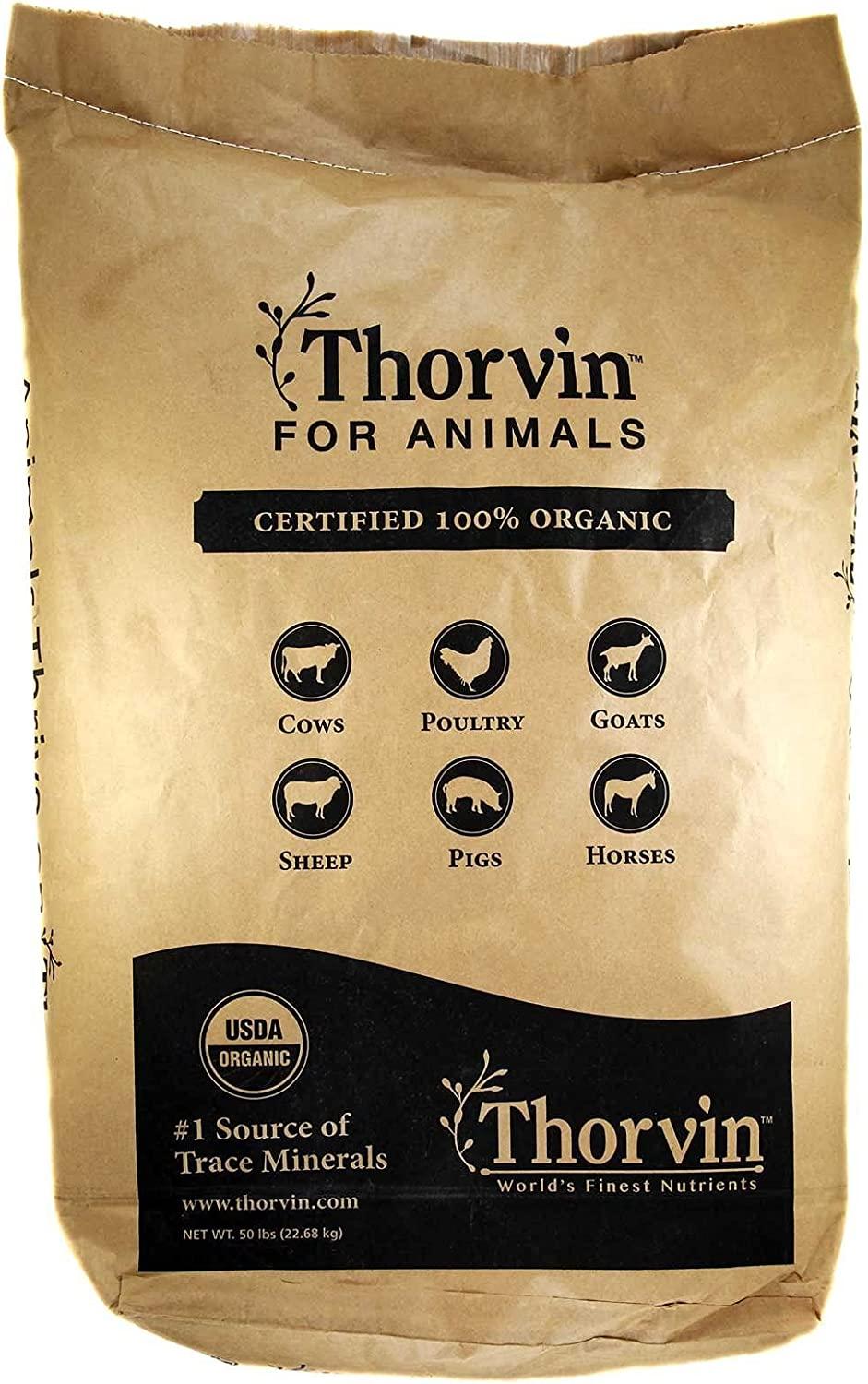 Thorvin Organic Icelandic Kelp Meal - Loaded with Nutrients That Support Your Livestock Or Pet & A Natural Seaweed Fertilizer for Plants, 50lbs.