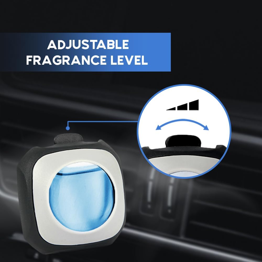 Air Jungles Car Scent Car Air Freshener Clip (Blue Sky), 6 Car Freshener Vent Clips, 4ml Each, Long Lasting Air Freshener for Car, Up to 180 Days Car Refresher Odor Eliminator