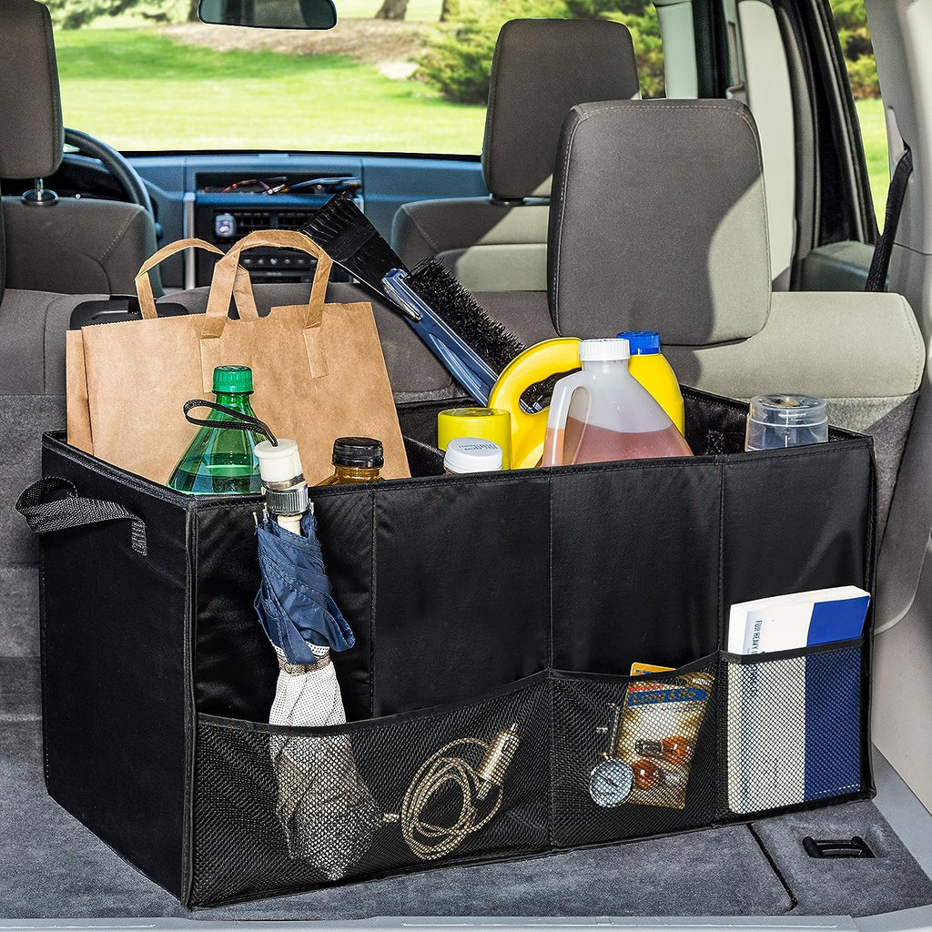 Honey-Can-Do SFT-01166 Soft Storage Chest, Black Folding Car Trunk Organizer