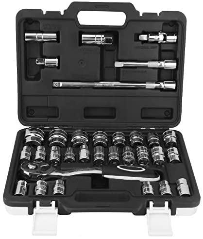 Jimin_Hand Tool Set 32pcs Ratchet Socket Wrench Bit Professional Repairing Kit Hand Tool Set Drill Bit Set