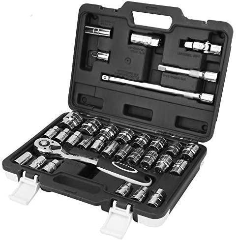 Jimin_Hand Tool Set 32pcs Ratchet Socket Wrench Bit Professional Repairing Kit Hand Tool Set Drill Bit Set