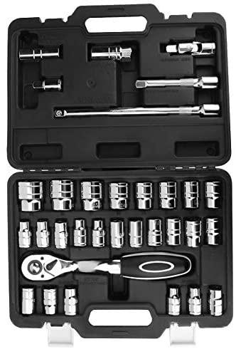 Jimin_Hand Tool Set 32pcs Ratchet Socket Wrench Bit Professional Repairing Kit Hand Tool Set Drill Bit Set