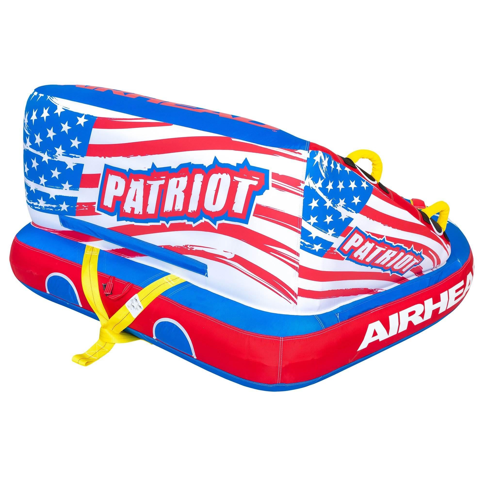 Airhead Patriot 2-Person Towable Kwik-Connect Chariot Tube w/ Booster Tow Ball
