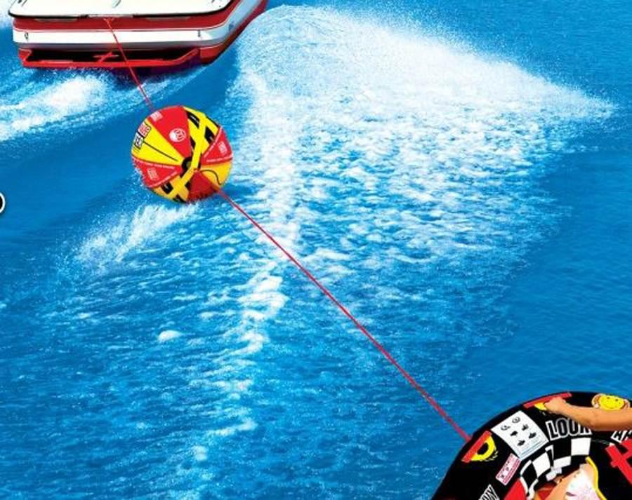 Airhead Patriot 2-Person Towable Kwik-Connect Chariot Tube w/ Booster Tow Ball