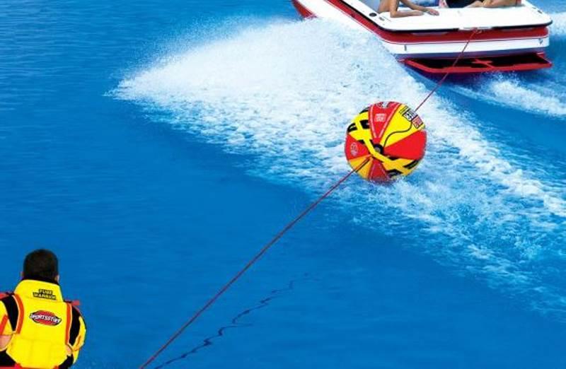 Airhead Patriot 2-Person Towable Kwik-Connect Chariot Tube w/ Booster Tow Ball