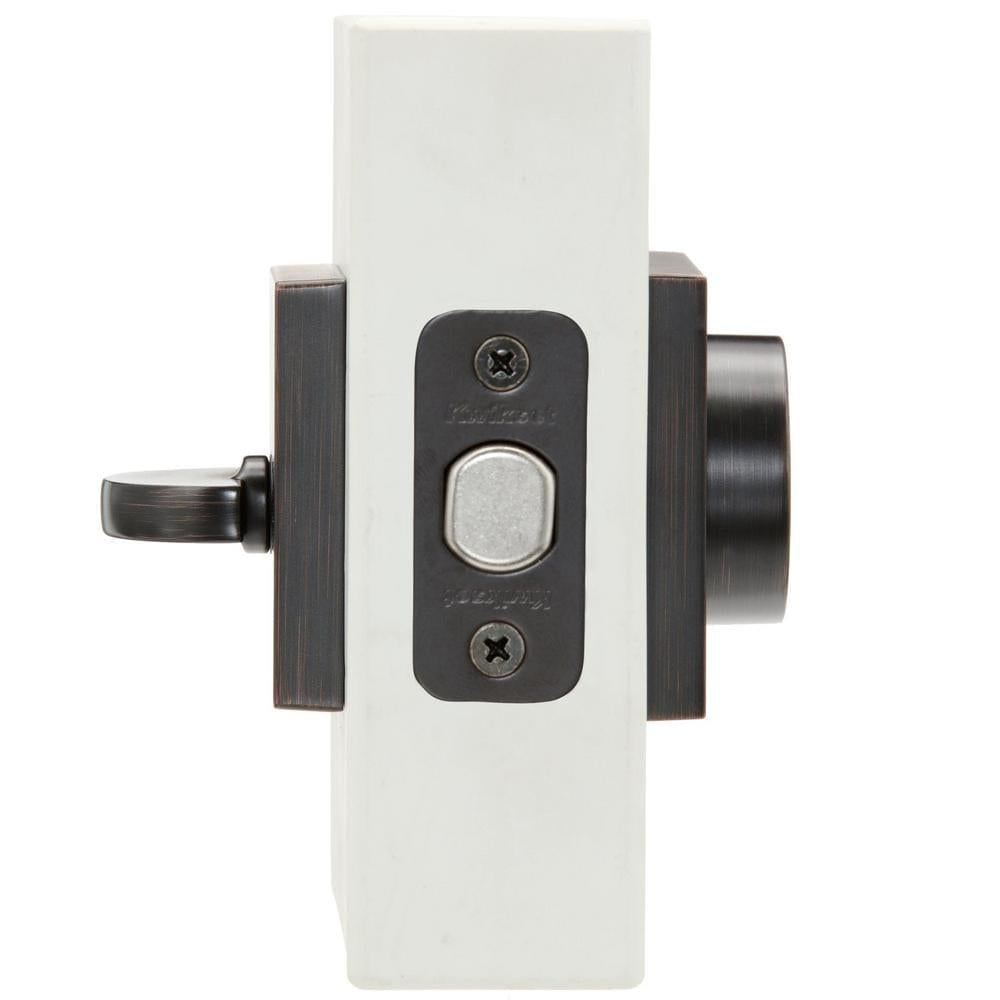 158 Series Square Contemporary Venetian Bronze Single Cylinder Deadbolt Featuring SmartKey Security