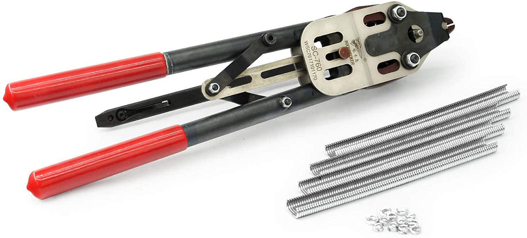 Woodpecker SC-760 16 GauSnap-Ring Plier, Closure Diameter 3.3-4mm, Manual Fence Plier Tool, C Ring Gun, Hog Ring Tool with Auto-feed System, for Wire Cages, Fencing