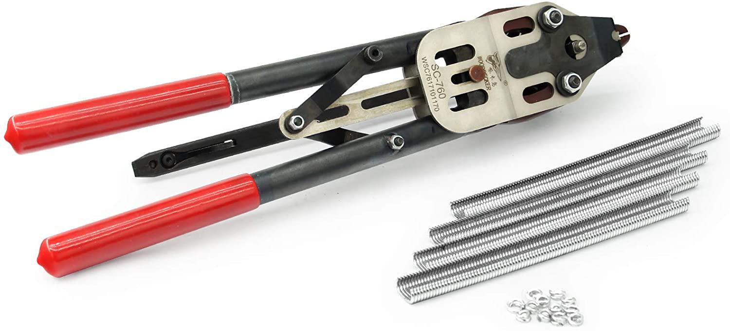 Woodpecker SC-760 16 GauSnap-Ring Plier, Closure Diameter 3.3-4mm, Manual Fence Plier Tool, C Ring Gun, Hog Ring Tool with Auto-feed System, for Wire Cages, Fencing