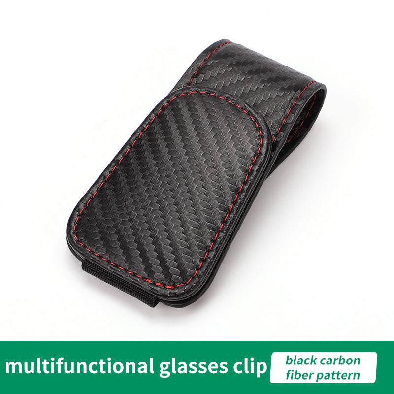 Car Visor Sunglass Holder, Magnetic PU Leather Glasses Eyeglass Hanger Clip For Car Sunglasses Holder And Ticket Card Clip For Car Visor Accessories