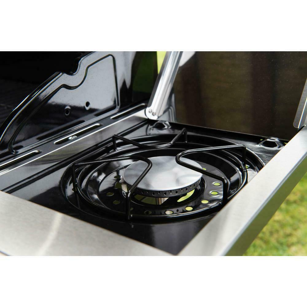 Propane Grill 5-Burners 55000 BTU Heat Thermometer Grease Pan  Steel
