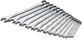 SK Professional Tools 86026 14-Piece 12-Point Metric Long Combination Wrench Set - SuperKrome Finish, Set of 14 Chrome Wrenches Made in USA