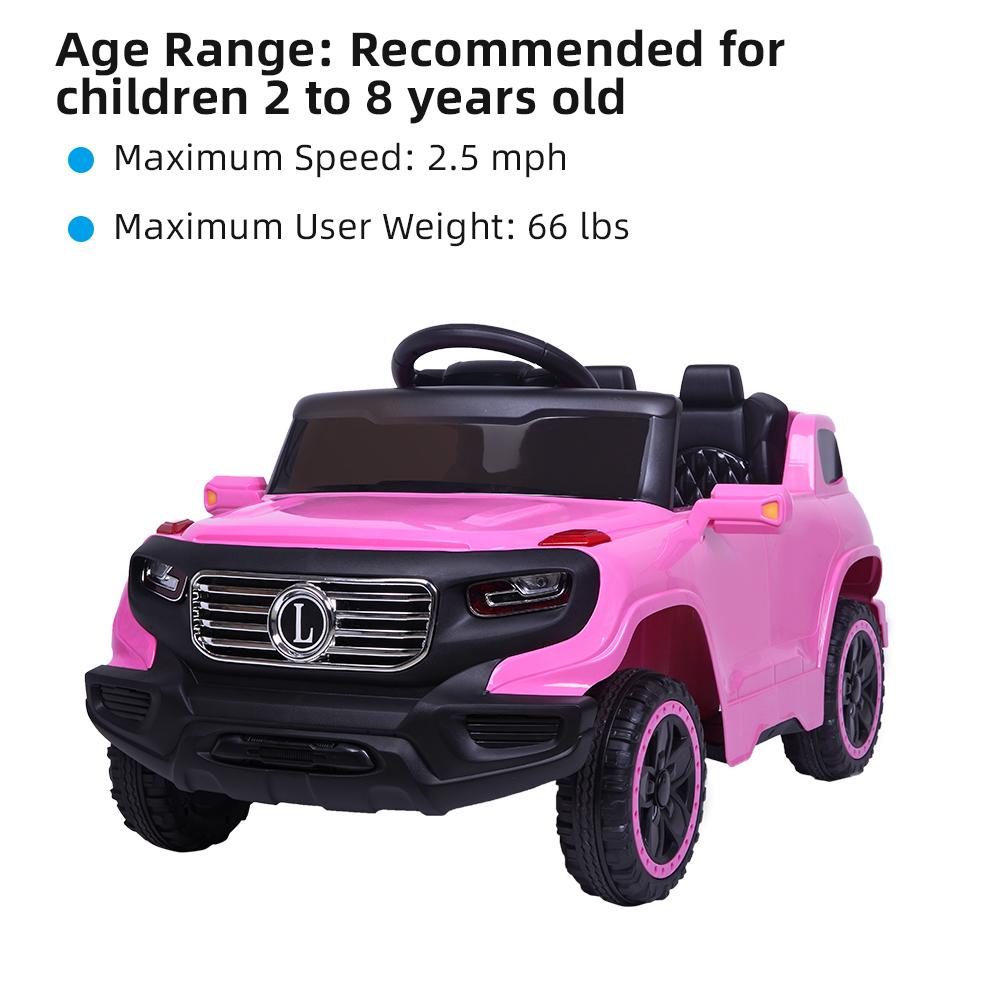 SEGMART Kids Electric Battery-Powered Ride On Truck Car RC Toy, 3 Speeds Electric Vehicles Christmas Gifts, LED Lights Kids Ride on Toys to Ride on Pavement Grass Mud Gravel Hills, Pink, Q6831