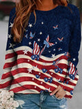 Ladies All-piece Printed Casual Crew Neck Sweatshirt