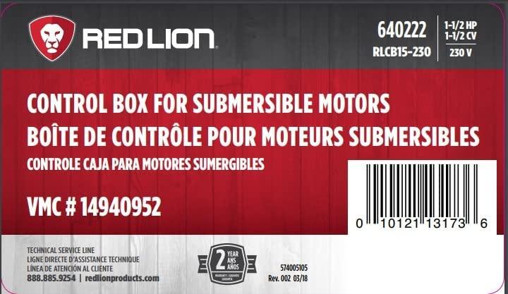 Red Lion 640222 RLCB15-230 1.5-HP 230-Volt VMC Control Box for Submersible Well Pump, Grey