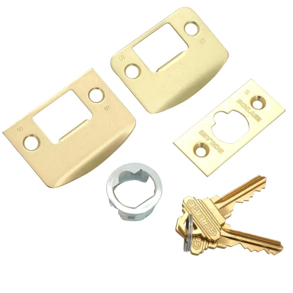 Plymouth Bright Brass Electronic Door Lock with Flair Door Lever Featuring Flex Lock